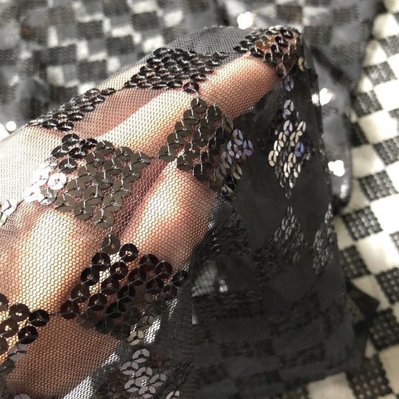 Renato Balestra 90s Sheer Sequins Black Lace Scarf - Picture 8 of 10